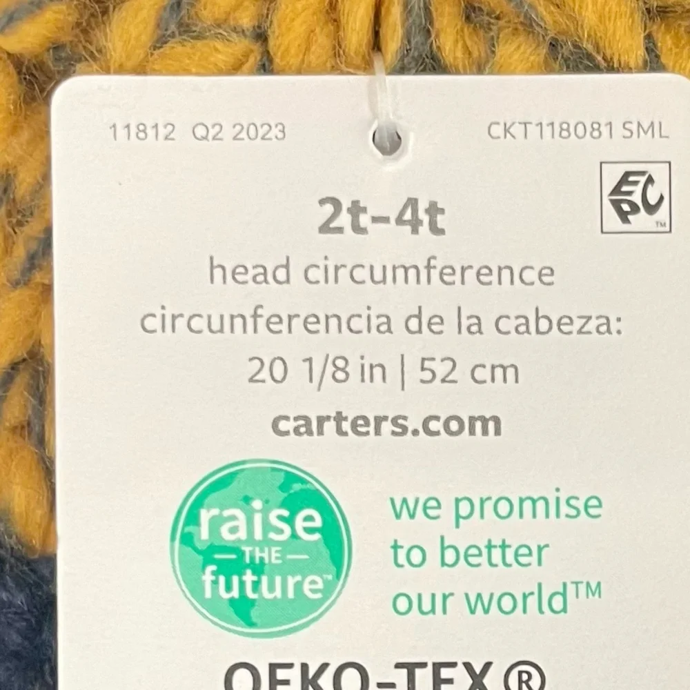 Carter's Kids Beanie - Yellow, Blue, Green
